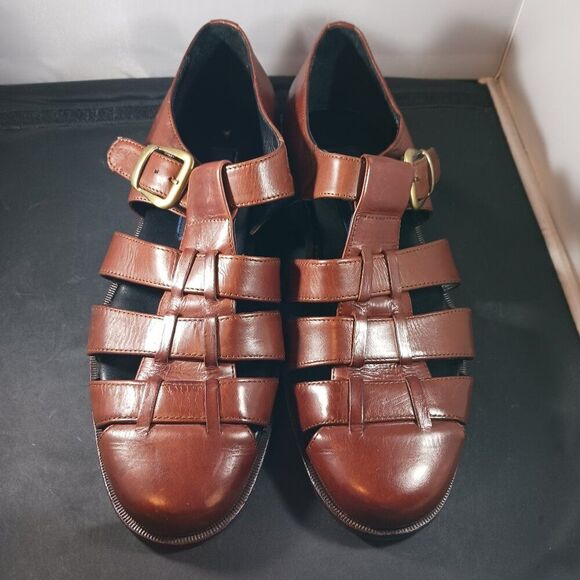 Vintage PITTI Shoes Men\'s Brown Leather Casual Sandal size 9.5M
